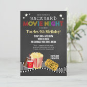 Invitation Soirée cinéma jardin Anniversaire (Debout devant)