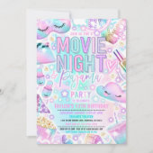Invitation Soirée cinéma Pajama Pastel Rainbow Anniversaire P (Devant)