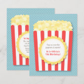 Invitation Soirée Cinéma Pop Corn Anniversaire (Devant / Derrière)