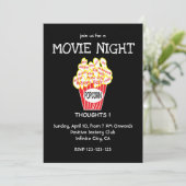 Invitation Soirée cinéma popcorn (Debout devant)