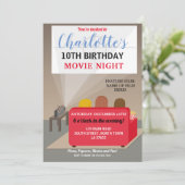 Invitation Soirée cinéma pour enfants Fête d'anniversaire Cin (Debout devant)