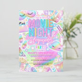 Invitation Soirée cinéma Sleepunder Pastel Rainbow Anniversai (Debout devant)