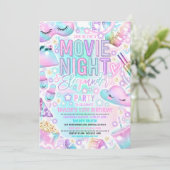 Invitation Soirée cinéma Sleepunder Pastel Rainbow Anniversai (Debout devant)