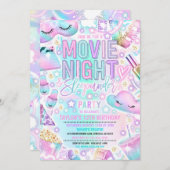 Invitation Soirée cinéma Sleepunder Pastel Rainbow Anniversai (Devant / Derrière)