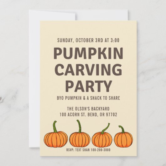 Invitation Soirée citrouille (Devant)