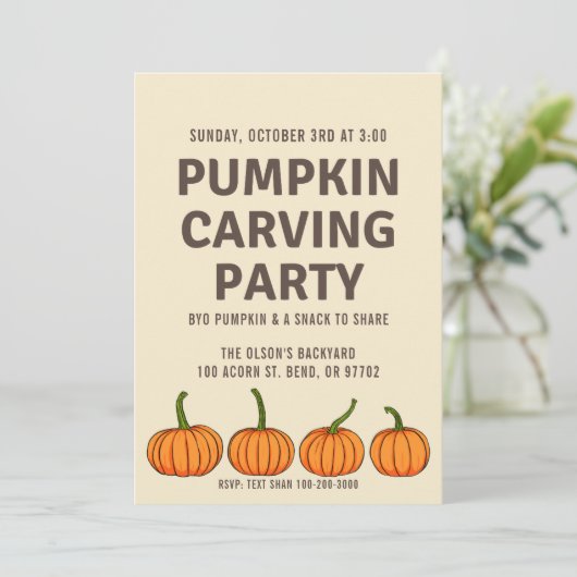 Invitation Soirée citrouille (Debout devant)