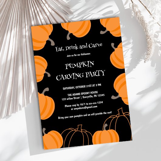 Invitation Soirée citrouille