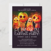 Invitation Soirée Citrouille simple Halloween Éffrayant Inv (Devant)