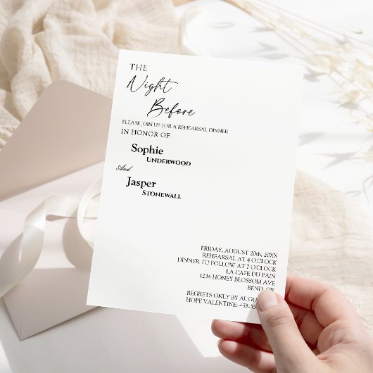 Invitation Soirée Classique Moderne Avant Le Dîner De Répétit