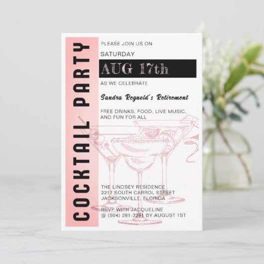 Invitation Soirée Cocktail (Debout devant)