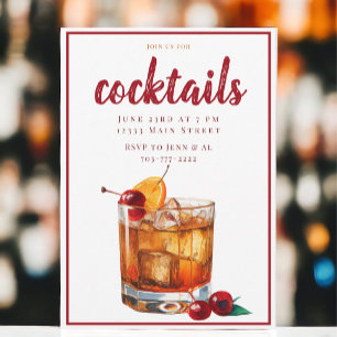 Invitation Soirée Cocktail Classique    Boisson Old Fashioned