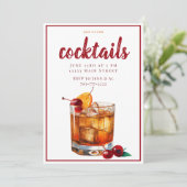 Invitation Soirée Cocktail Classique  | Boisson Old Fashioned (Debout devant)