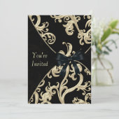 Invitation Soirée Cocktail Crème Noir (Debout devant)