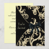 Invitation Soirée Cocktail Crème Noir (Devant / Derrière)