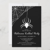 Invitation Soirée Cocktail Cute Spider Black & White Hallowee (Devant)