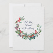 Invitation Soirée Cocktail de Noël à l'élégante Holly Berry D (Dos)