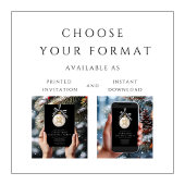 Invitation Soirée Cocktail de Noël Elégante Black Bauble