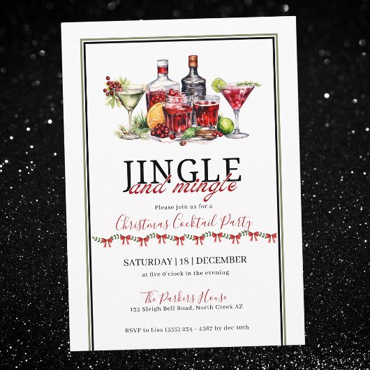 Invitation Soirée cocktail de Noël pour trinquer et faire con