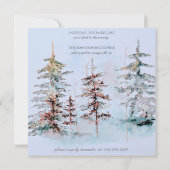 Invitation Soirée Cocktail Elegant Watercolor Pine Forest (Dos)