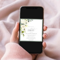 Soirée Cocktail Elégante White Grey Green Watercol