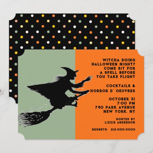 Invitation Soirée Cocktail Halloween (Devant / Derrière)