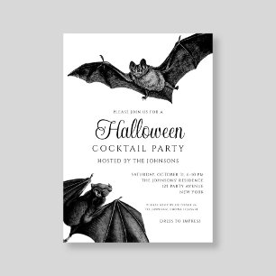 Invitation Soirée Cocktail Halloween avec des Serpents Noirs