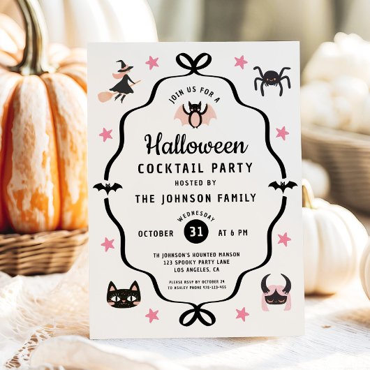 Invitation Soirée Cocktail Halloween Coquette
