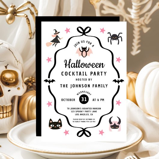Invitation Soirée Cocktail Halloween Coquette