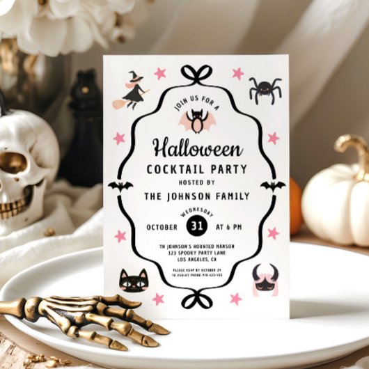 Invitation Soirée Cocktail Halloween Coquette