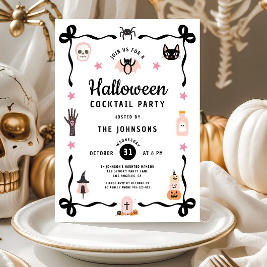 Invitation Soirée Cocktail Halloween Coquette