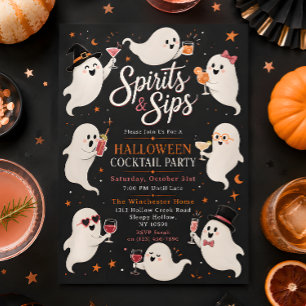 Invitation Soirée Cocktail Halloween Esprits & Gourmandises