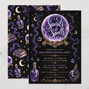Invitation Soirée Cocktail Halloween Esprits & Sortilèges