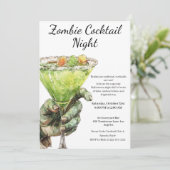 Invitation Soirée Cocktail Halloween | Main de Zombie avec Bo (Debout devant)