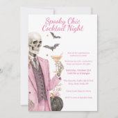 Invitation Soirée Cocktail Halloween | Nuit Chic et Squeletti (Devant)