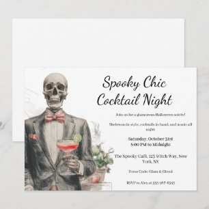 Invitation Soirée Cocktail Halloween Nuit Chic et Surnature