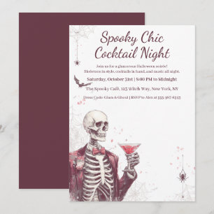 Invitation Soirée Cocktail Halloween Nuit Chic et Surnature