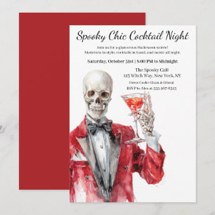 Invitation Soirée Cocktail Halloween Nuit Chic et Surnature