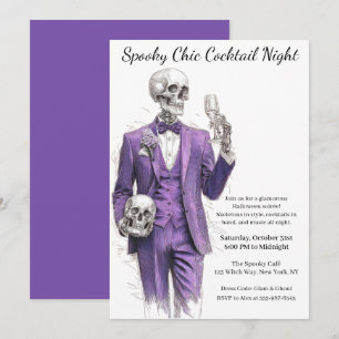 Invitation Soirée Cocktail Halloween Nuit Chic et Surnature