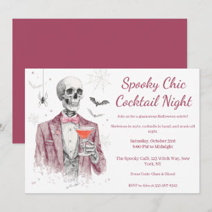 Invitation Soirée Cocktail Halloween Nuit Chic et Surnature