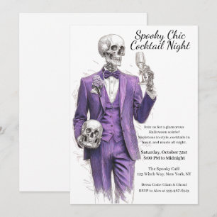 Invitation Soirée Cocktail Halloween Nuit Chic et Surnature