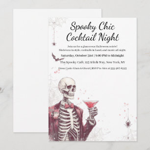 Invitation Soirée Cocktail Halloween Nuit Chic et Surnature