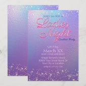Invitation Soirée Cocktail Iridescent pour Dames (Devant / Derrière)