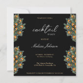 Invitation Soirée Cocktail moderne Peacock Feathers (Devant)