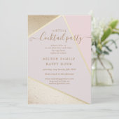 Invitation soirée cocktail virtuel or et parties scintillant (Debout devant)