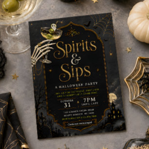 Invitation Soirée Cocktails Halloween Spirituels & Gourmands