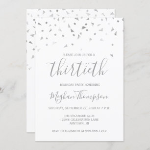 Invitation Soirée Confetti 30e anniversaire