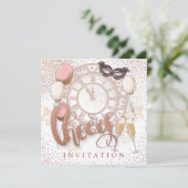 Invitation Soirée ConfettI à la fête du Nouvel An (Debout devant)