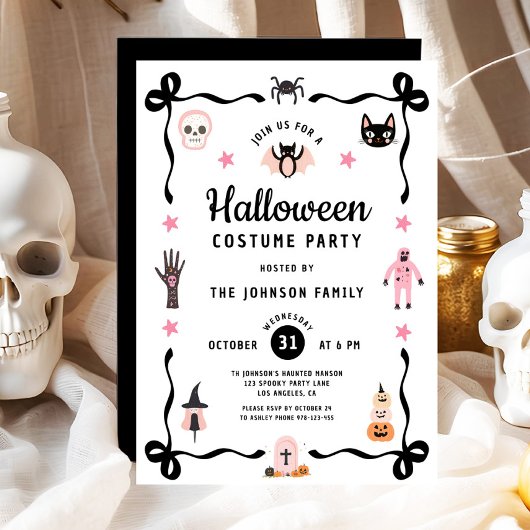 Invitation Soirée Coquette Halloween Costume Party