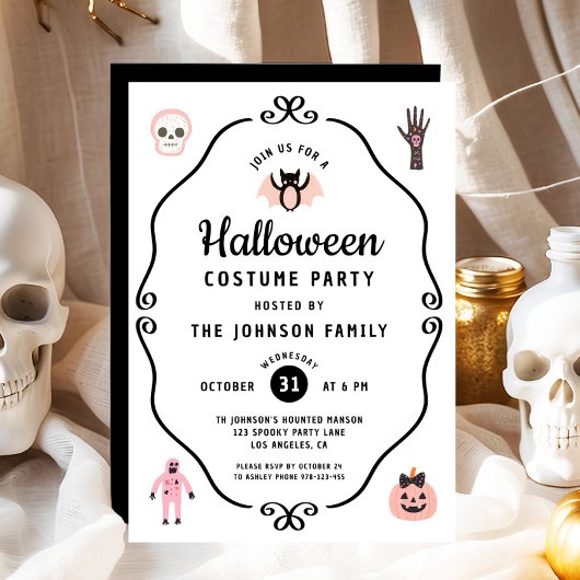 Invitation Soirée Coquette Halloween Costume Party