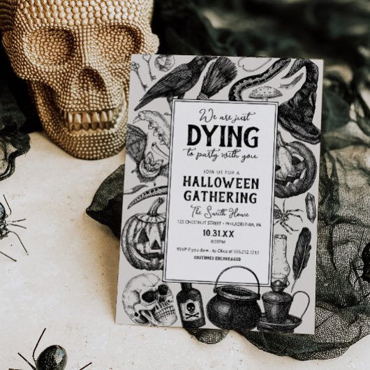 Invitation Soirée Costume de la fête d'Halloween vintage